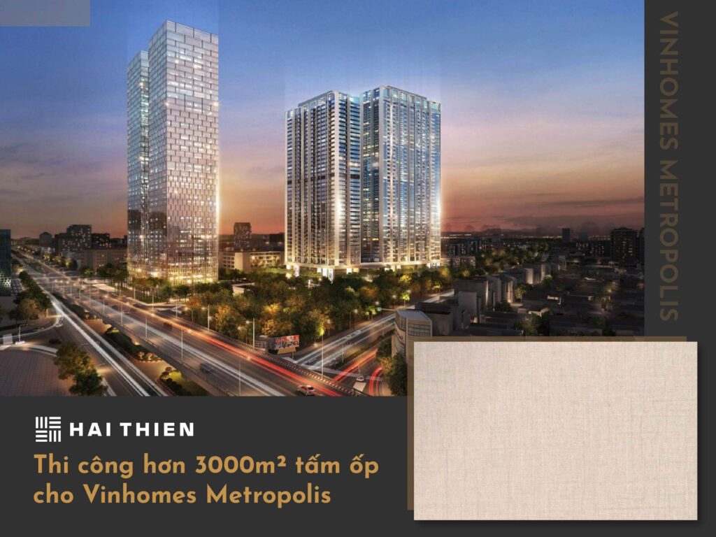 Hải Thiên thi công hơn 3000m² tấm ốp than tre cho Vinhomes Metropolis