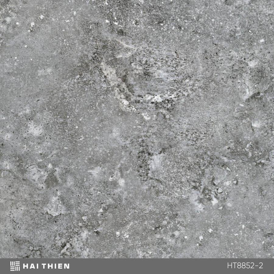 Tấm ốp Gray Cement Grain với vân xi măng xám tự nhiên, mang lại vẻ đẹp mộc mạc, hiện đại cho phòng khách.