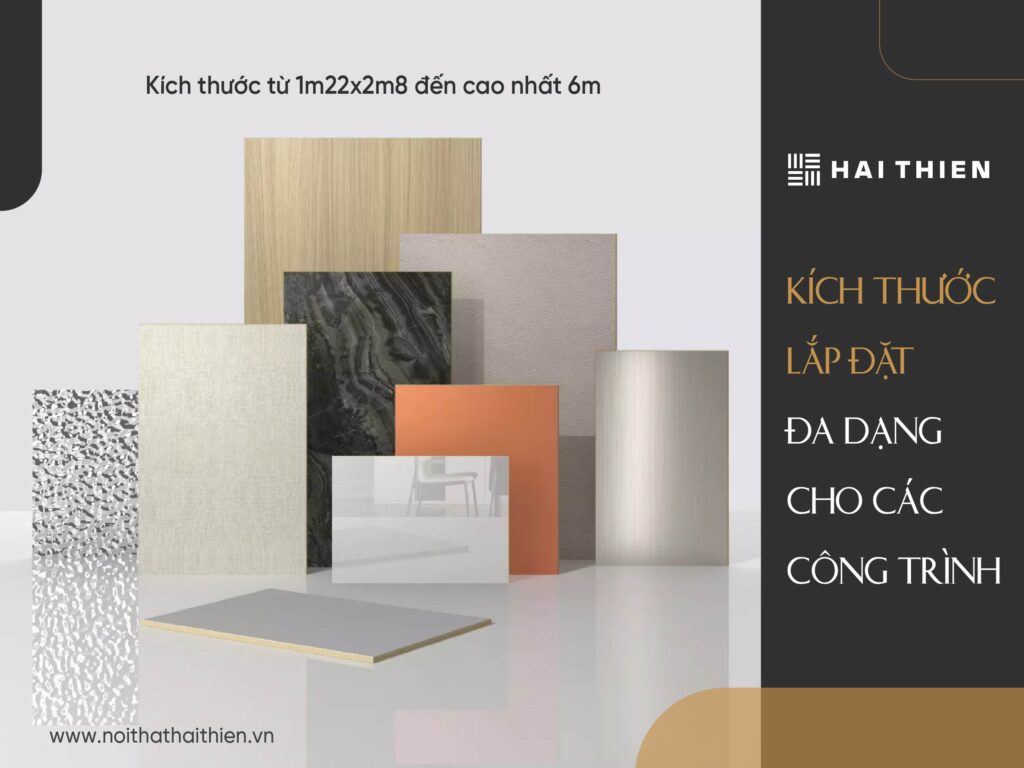 Hải Thiên cung cấp kích thước lắp đặt đa dạng cho các công trình
